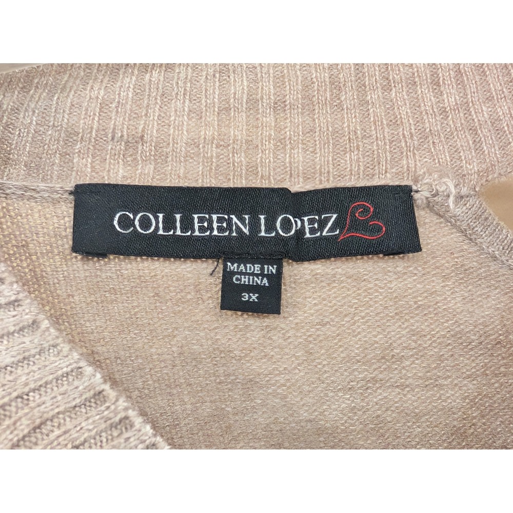 Colleen Lopez Womens 3XL Gray Long Sleeve Cutout Neck Knit Sweater - Picture 2 of 4